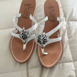 Miss Trish of Capri leather thong heels